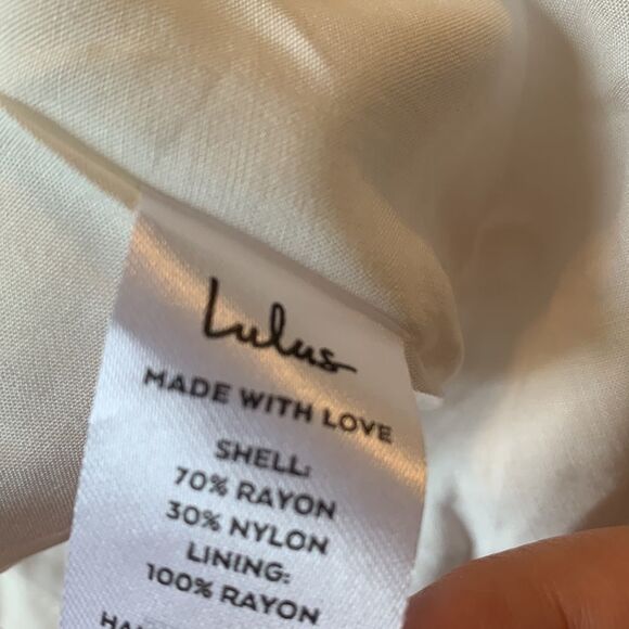 Lulus size medium Rust Orange and White Geo Print Midi Dress - Picture 7 of 7